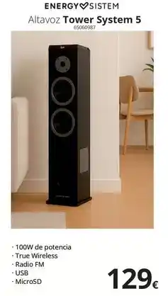 Ecomputer Energy sistem - altavoz tower system 5 oferta
