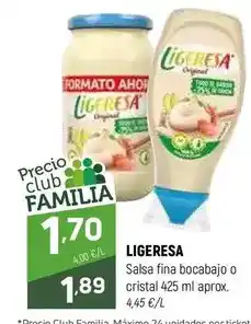 Coviran Ligeresa - salsa fina bocabajo o cristal oferta