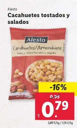 Lidl ALESTO Cacahuetes tostados y salados oferta