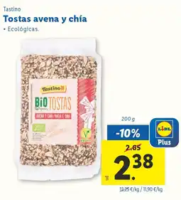 Lidl TASTINO Tostas avena y chía oferta