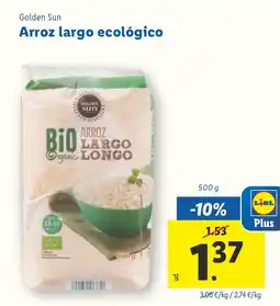 Lidl GOLDEN SUN Arroz largo ecológico oferta