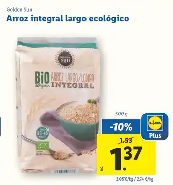 Lidl GOLDEN SUN Arroz integral largo ecológico oferta