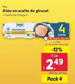 Lidl NIXE Atún en aceite de girasol oferta