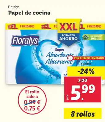 Lidl FLORAYS Papel de cocina oferta