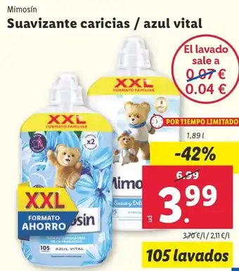 Lidl MIMOSIN Suavizante caricias / azul vital oferta