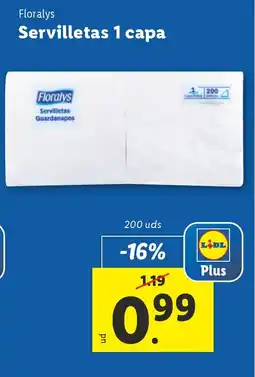 Lidl FLORAYS Servilletas 1 capa oferta