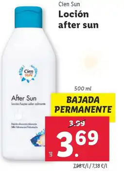 Lidl CIEN SUN Loción after sun oferta