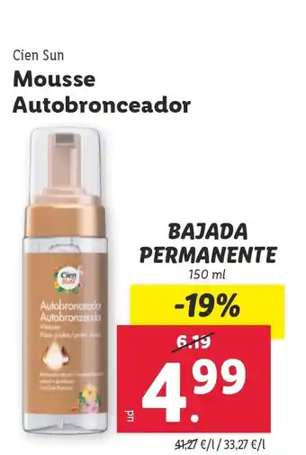 Lidl CIEN SUN Mousse Autobronceador oferta