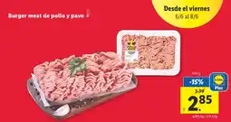 Lidl Burger meat de pollo y pavo oferta