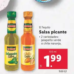 Lidl EL TEQUITO Salsa picante oferta