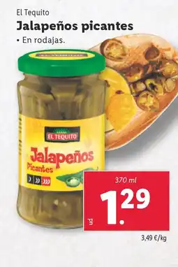 Lidl EL TEQUITO Jalapeños picantes oferta