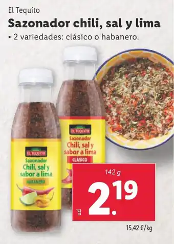 Lidl EL TEQUITO Sazonador chili, sal y lima oferta