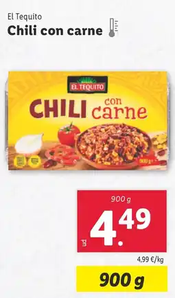 Lidl EL TEQUITO Chili con carne oferta