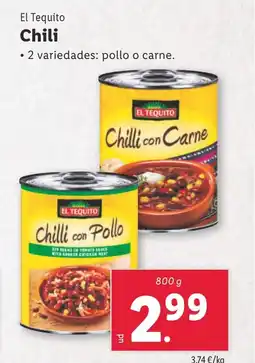 Lidl EL TEQUITO Chili oferta