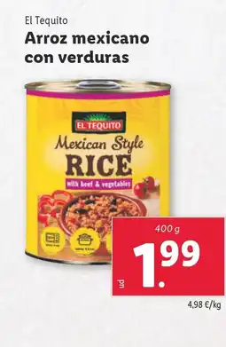 Lidl EL TEQUITO Arroz mexicano con verduras oferta