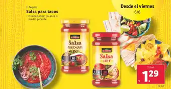 Lidl EL TEQUITO Salsa para tacos oferta