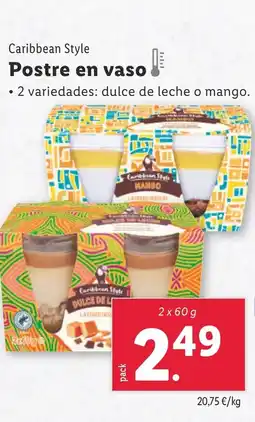 Lidl CARRIBEAN STYLE Postre en vaso oferta