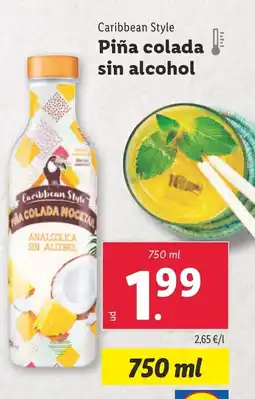 Lidl CARIBBEAN STYLE Piña colada sin alcohol oferta