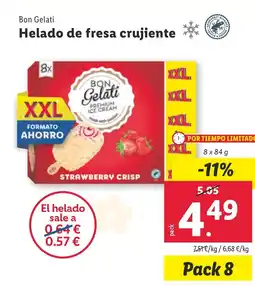 Lidl BON GELATI Helado de fresa crujiente oferta