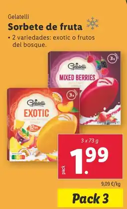 Lidl GELATELLI Sorbete de fruta oferta