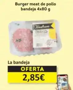 Economy Cash Tendrem - burger meat de pollo bandeja oferta