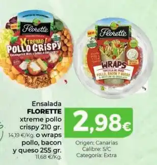 Spar La Palma Florette - ensalada xtreme pollo crispy oferta