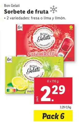 Lidl BON GELATI Sorbete de fruta oferta