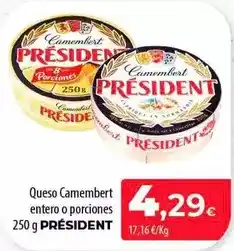 SPAR Lanzarote Président - queso camembert entero o porciones oferta