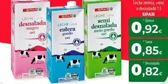SPAR Lanzarote Spar - leche entera, semi o desnatada oferta