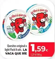 SPAR Lanzarote La vaca que ríe - quesitos original o light pack 8 uds oferta