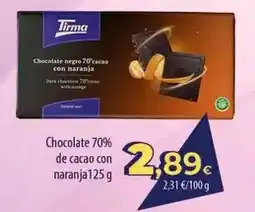SPAR Lanzarote Tirma - chocolate 70% de cacao con naranja oferta