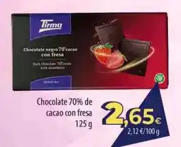 SPAR Lanzarote Tirma - chocolate 70% de cacao con fresa oferta