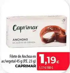 SPAR Lanzarote Caprimar - filete de anchoa en ac/vegetal oferta