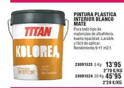 Optimus Pintura plastica interior blanco mate oferta