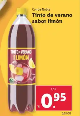 Lidl CONDE NOBLE Tinto de verano sabor limón oferta