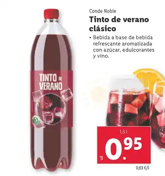 Lidl CONDE NOBLE Tinto de verano clásico oferta