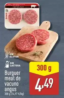 ALDI Burguer meat de vacuno angus oferta