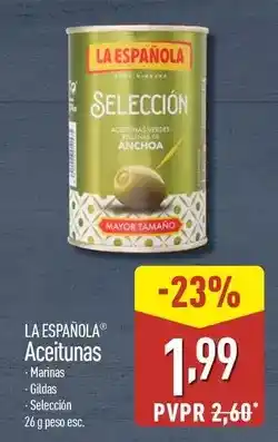 ALDI La española - aceitunas oferta