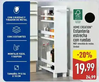 ALDI Home creation - estantería estrecha con ruedas oferta