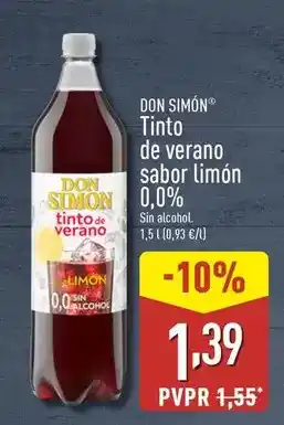 ALDI Don simón - tinto de verano sabor limon 0,0% oferta