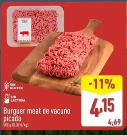 ALDI Burguer meat de vacuno picada oferta