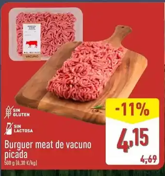 ALDI Burguer meat de vacuno picada oferta