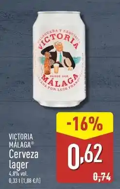 ALDI Victoria malaga - cerveza lager oferta