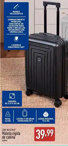 ALDI Live in style - maleta rígida de cabina oferta