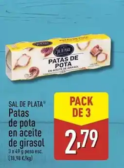 ALDI Sal de plata - patas de pota en aceite de girasol oferta