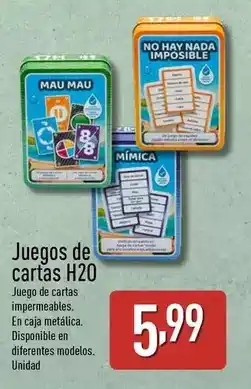 ALDI Juegos de cartas h20 oferta