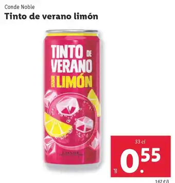 Lidl CONDE NOBLE Tinto de verano limón oferta
