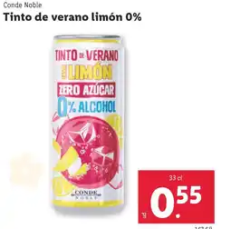 Lidl CONDE NOBLE Tinto de verano limón 0% oferta