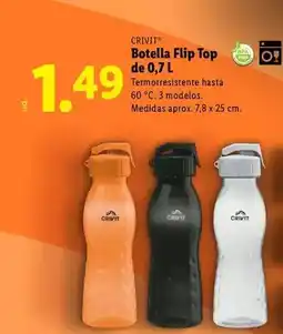 Lidl Crivit - botella flip top de 0.7l oferta