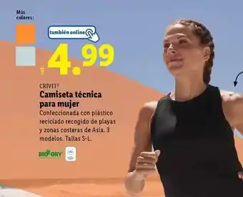 Lidl Crivit - camiseta técnica para mujer oferta